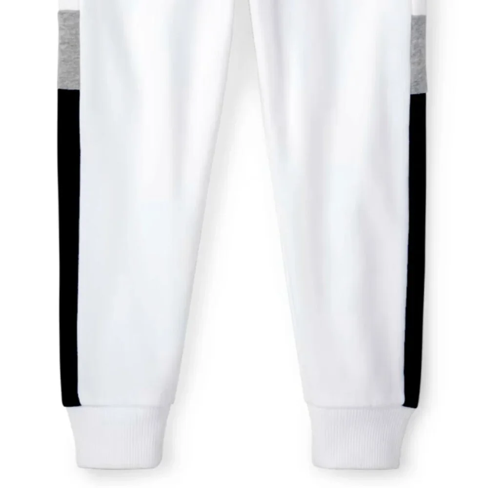 THE CHILDREN’S PLACE BOYS WHITE COLORBLOCK FLEECE JOGGERS NWT SZ 16/XL